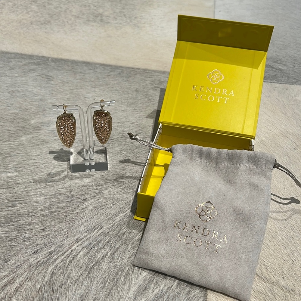 Kendra Scott gold and rose gold Sadie arrowhead filigree